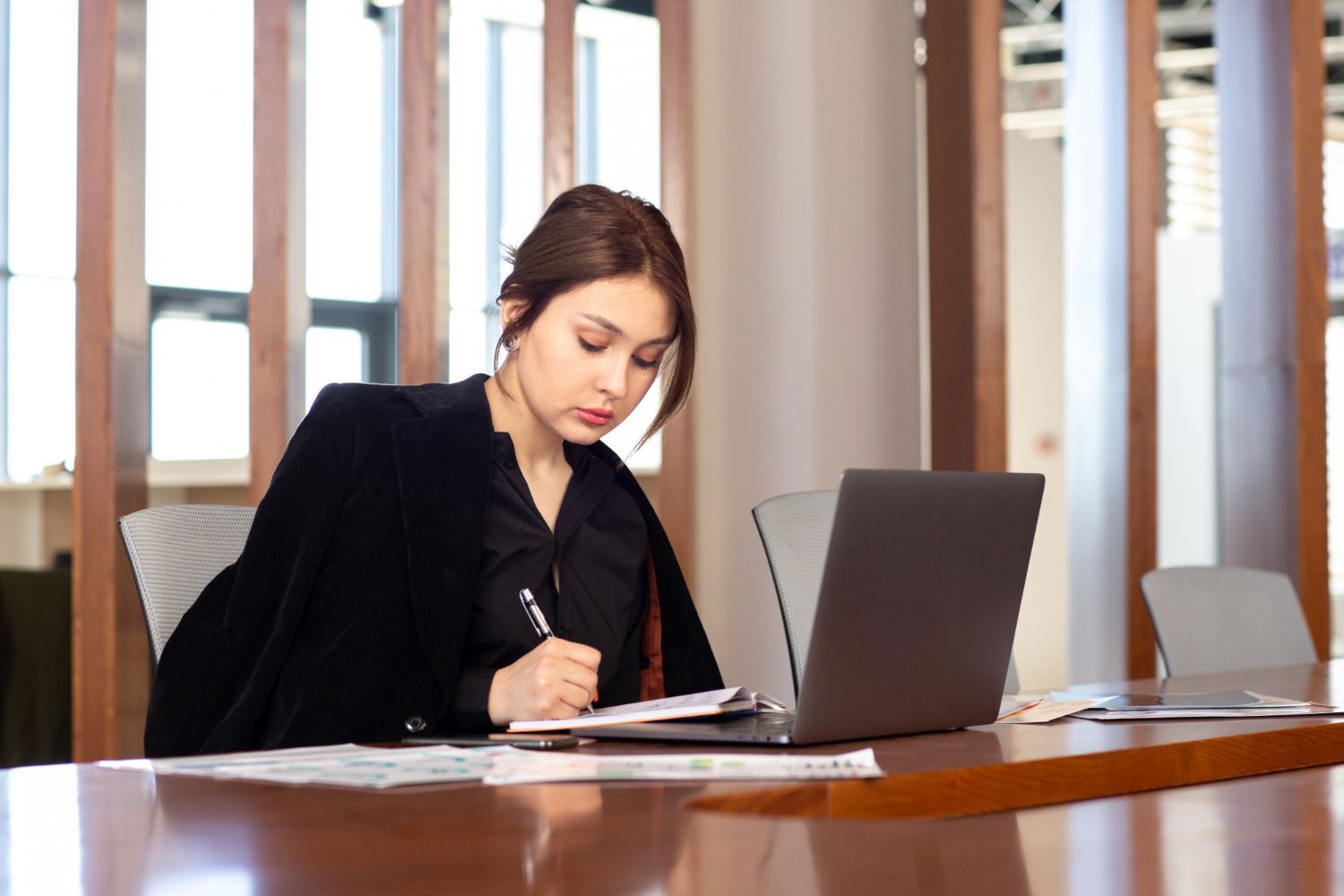 woman using laptop