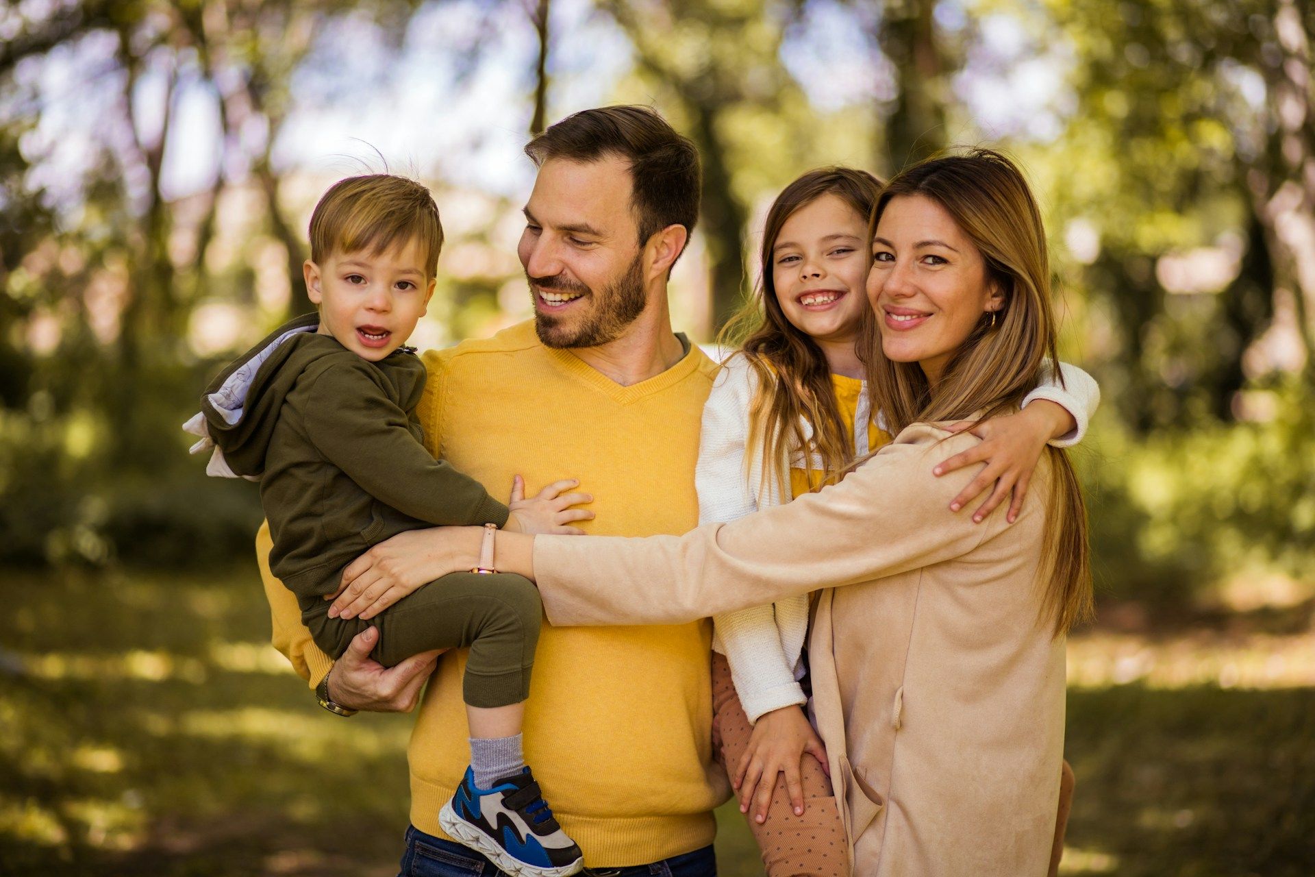 small family with children