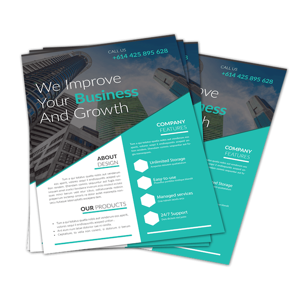 Volantes con detalles en verde azulado, fondo de rascacielos, texto: 