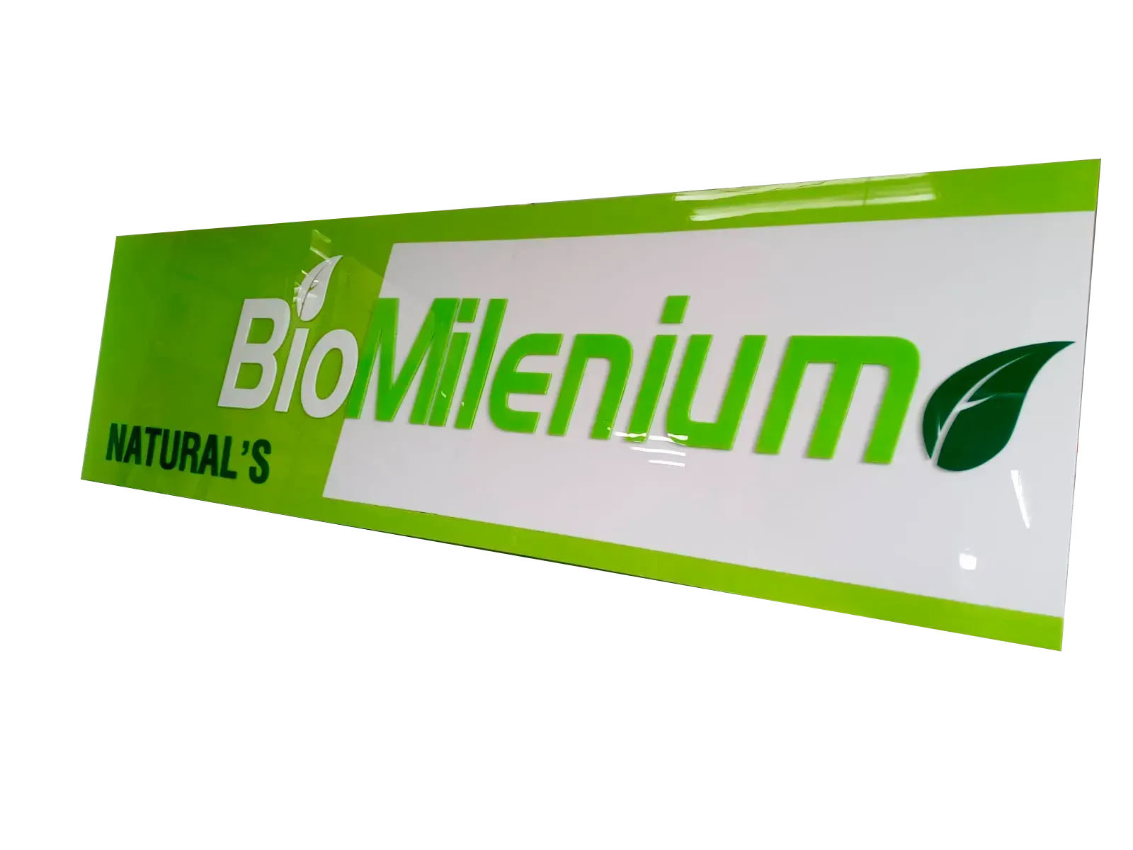 Letrero verde y blanco para 