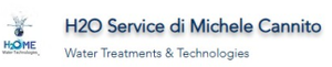 Logo di H2O Service di Michele Cannito con testo “Water Treatments & Technologies” e icona blu