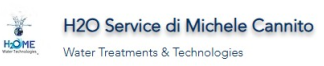 Logo di H2O Service di Michele Cannito con testo “Water Treatments & Technologies” e icona blu