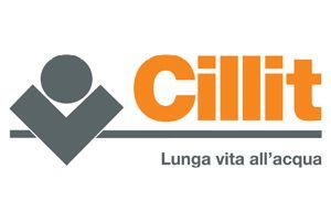 Cillit logo with orange text, gray icon, and tagline “Lunga vita all’acqua”