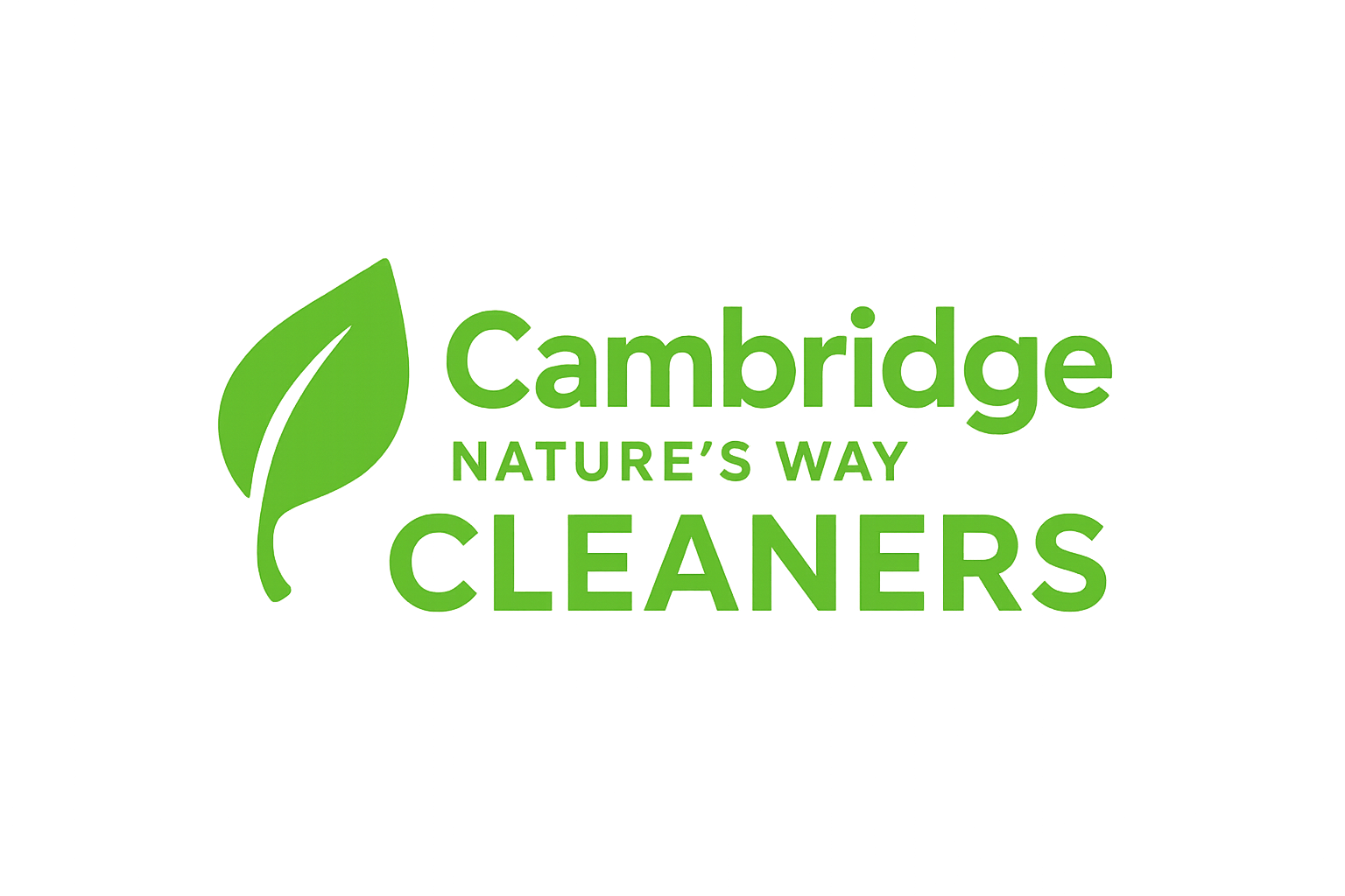 Logo for Cambridge Cleaners: Purple leaf above text 