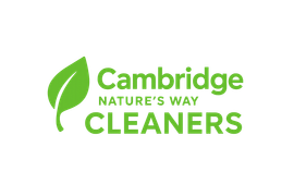 Logo for Cambridge Cleaners: Purple leaf above text 