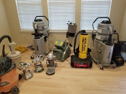 A picture of the tools calabrese flooring co uses for w