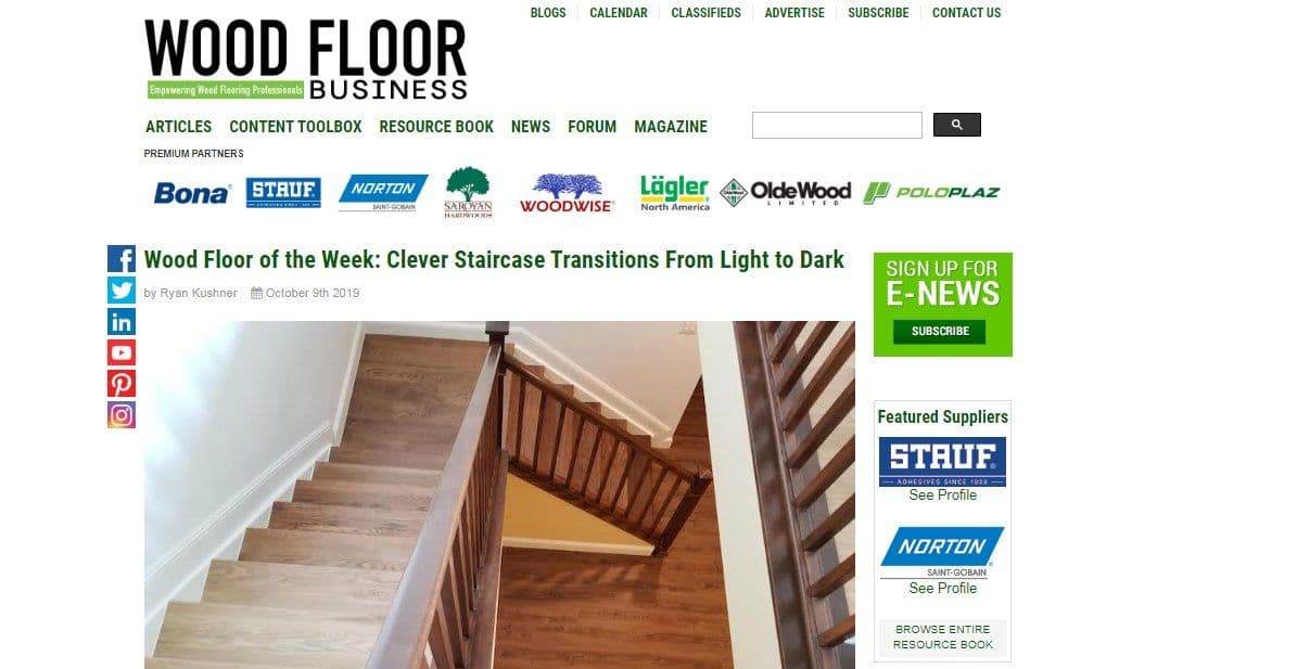 a picture of the article that wood floor bushiness  magazine did on calabese flooring co