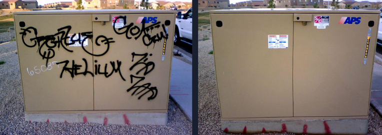 before and after graffiti removal