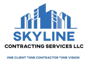 Skyline Contracting Services LLC Skyline Contracting Services LLC logo with blue skyline graphic and tagline
