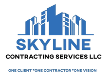 Skyline Contracting Services LLC Logo for Skyline Contracting Services LLC, featuring blue city skyline above text. Tagline: