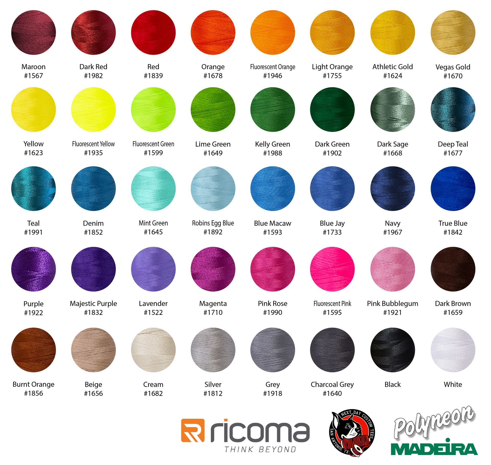 Embroidery Thread Colors