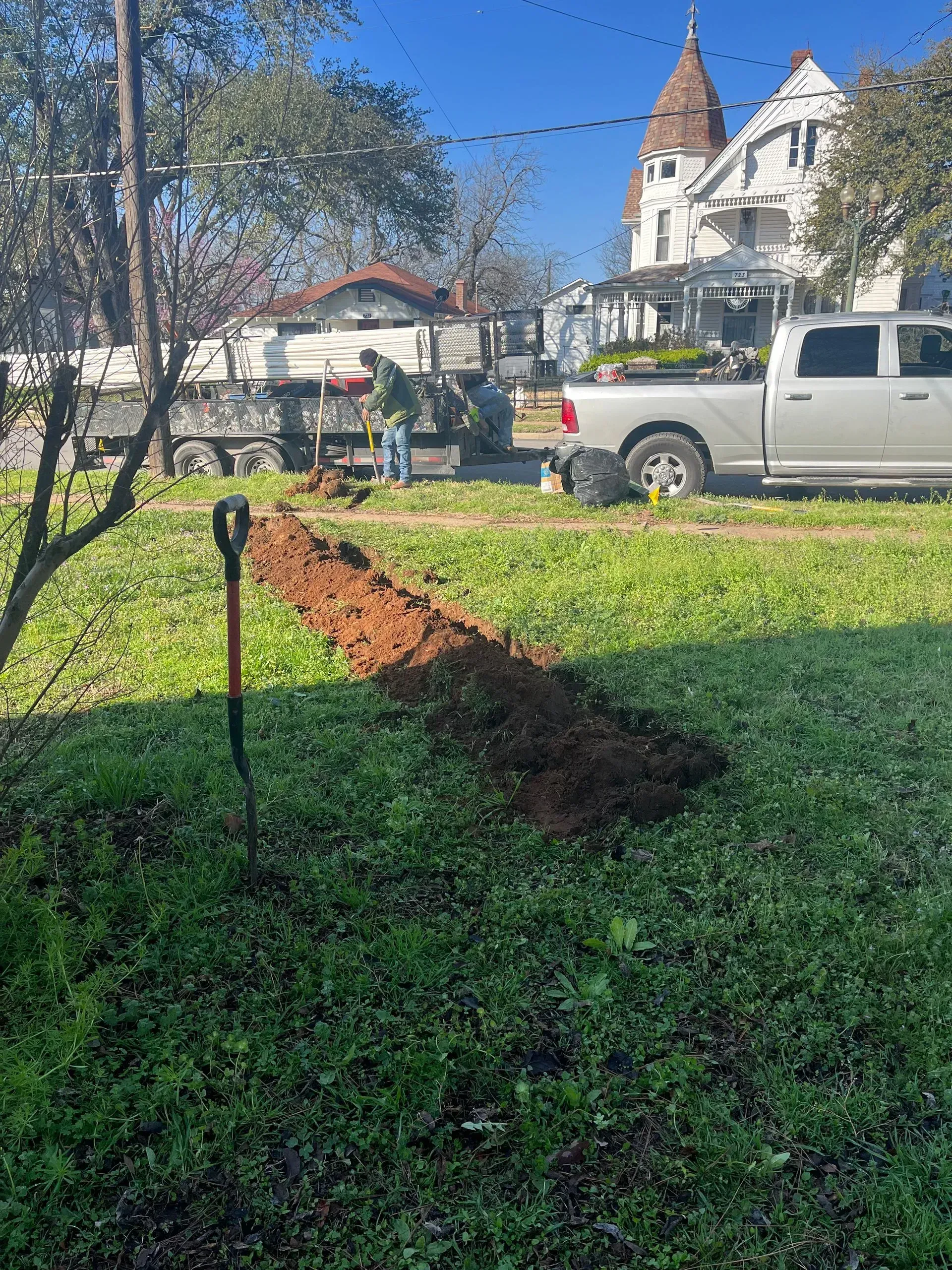 Irrigation installation in Mansfield TX - Anchor Irrigation hard at work