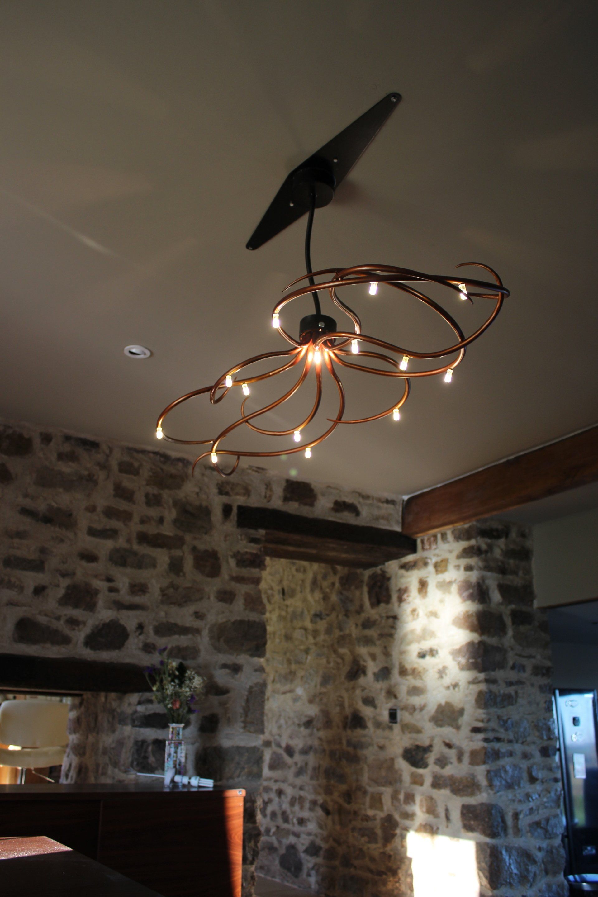 Amazing ceiling light by  award winning blacksmith William Holland