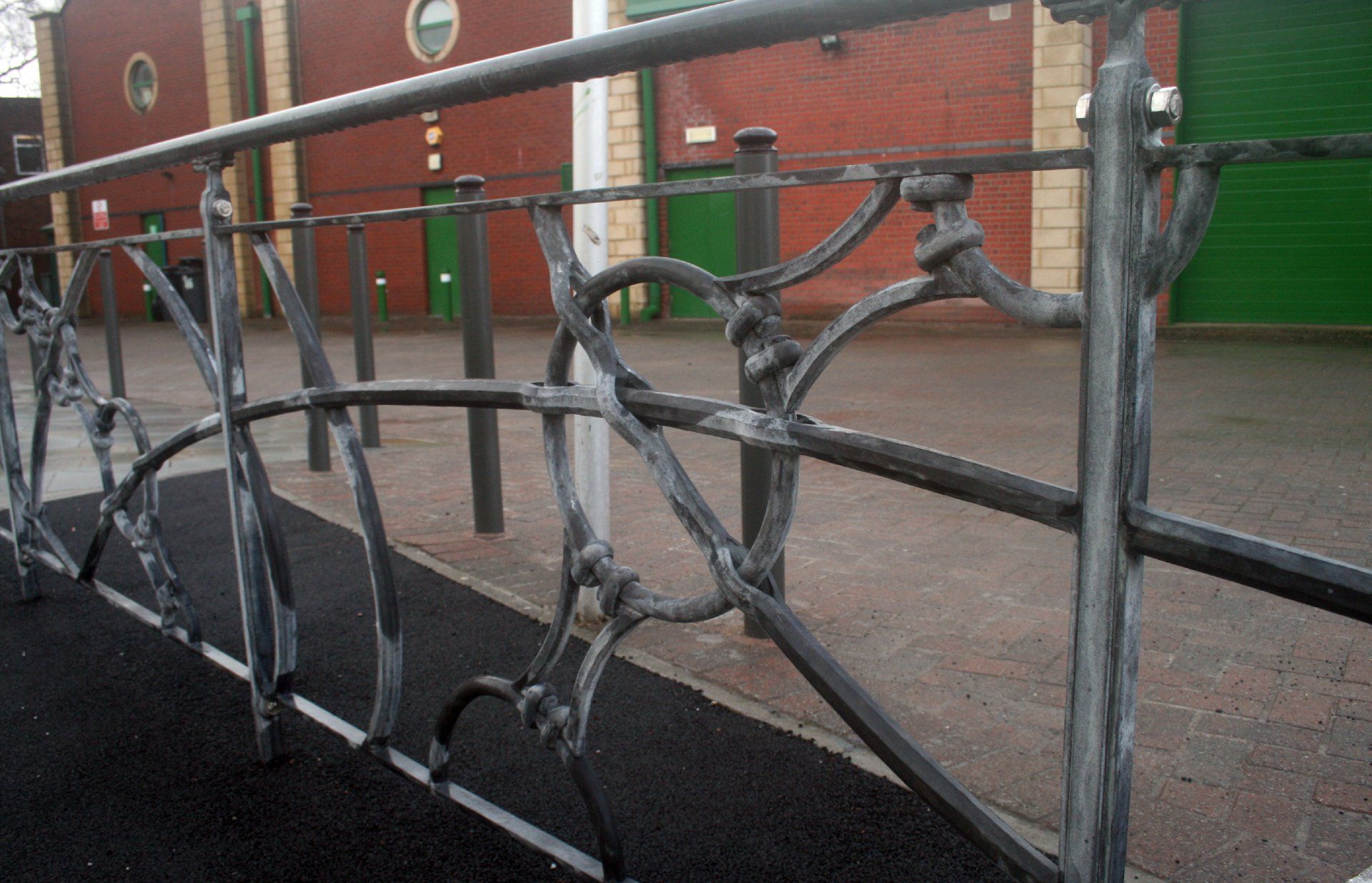 Contemporary public railings by  award winning blacksmith William Holland