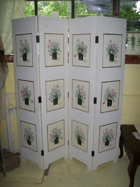 floral antique room divider
