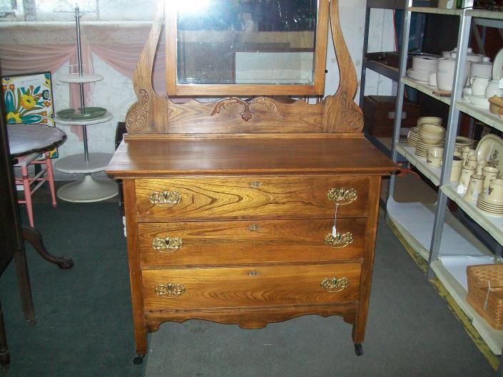 antique dresser with mirror