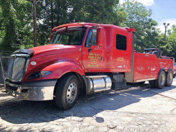 Red Truck For Towing — Athens, GA — Shuman Services