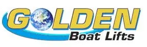 The logo for golden boat lifts is shown on a white background.