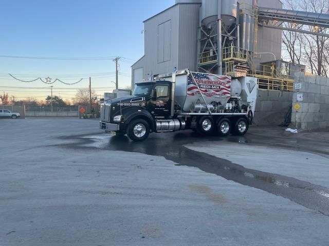Zim Mixer truck Semi Right side view — Diamondback Redi-Mix — Staten Island, NY
