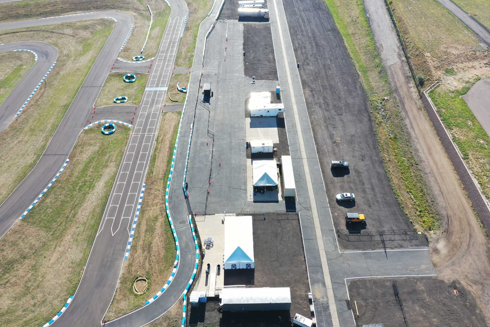 Aerial view of the track at Colorado Karting Circuit