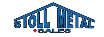 A blue and white logo for stoll metal sales