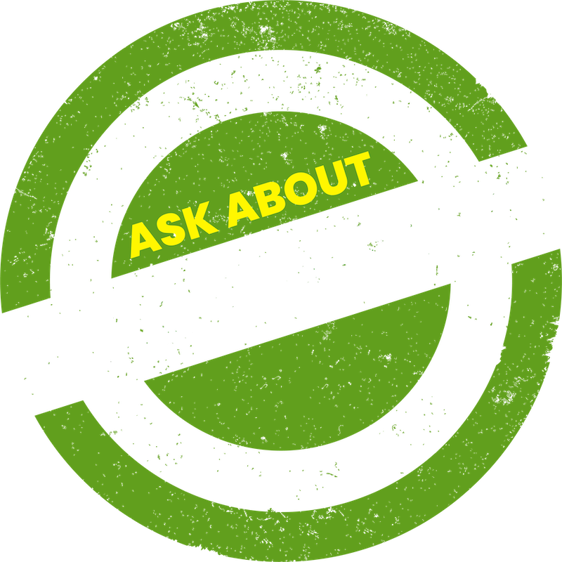 a green circle with a white line in the middle