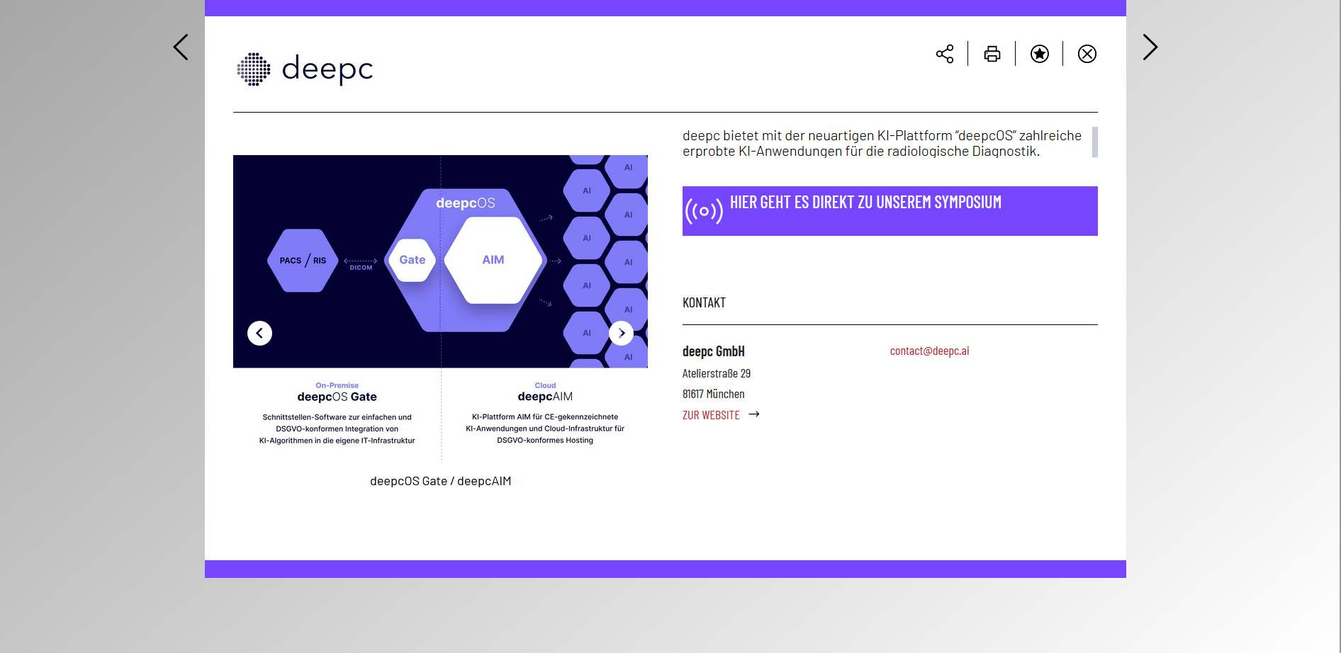 virtueller Ausstellerstand in der virtual Venue des neuroRAD 2021