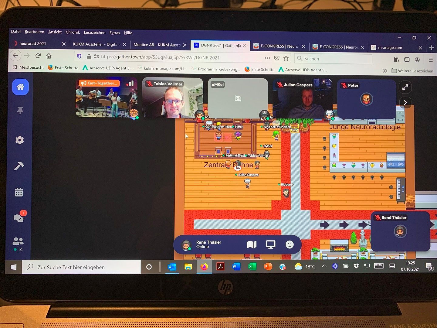 Screenshot Gamification der Veranstaltungsplattform beim neuroRAD 2020: virtuelles Get-Together