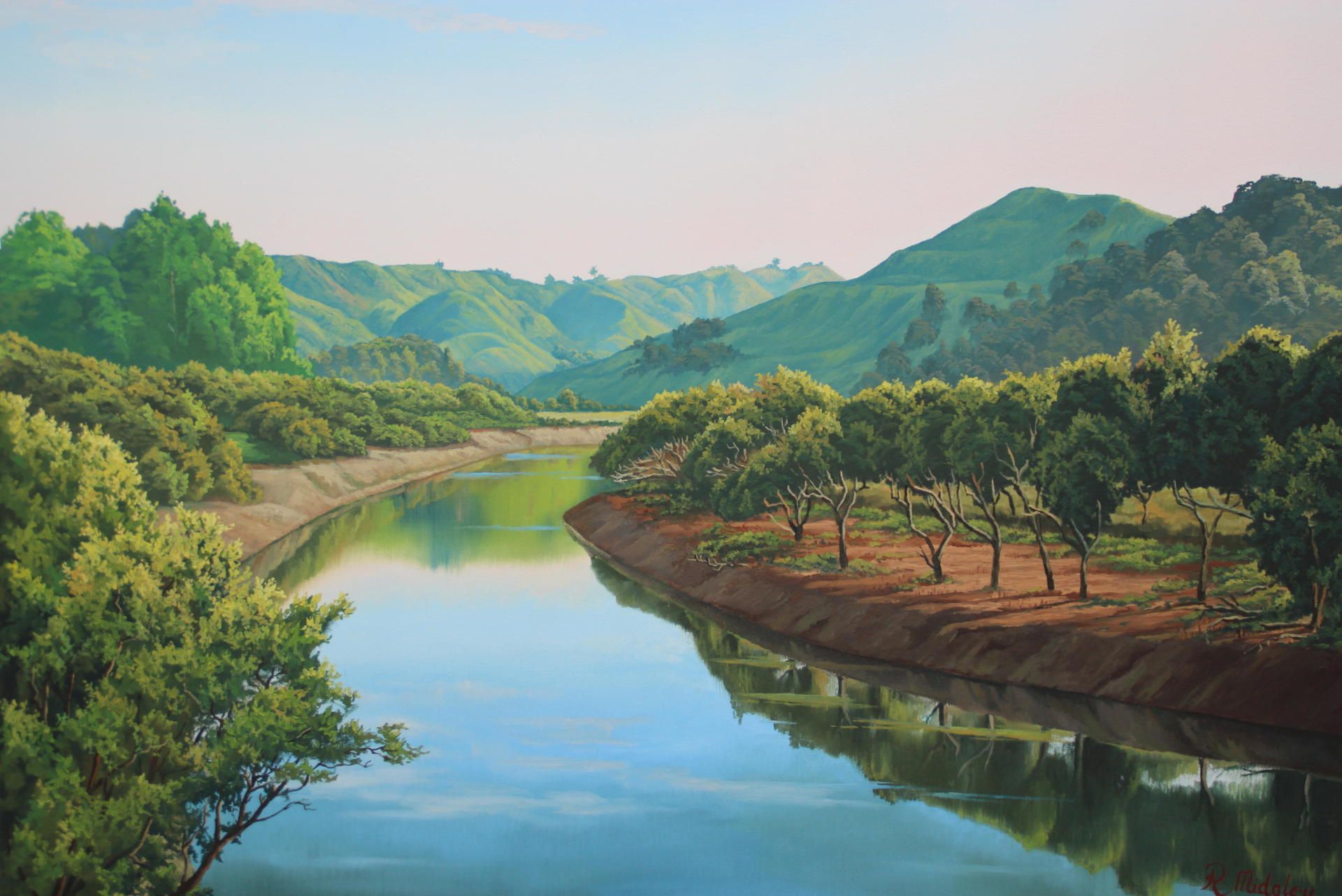 Puhoi River Oil Painting