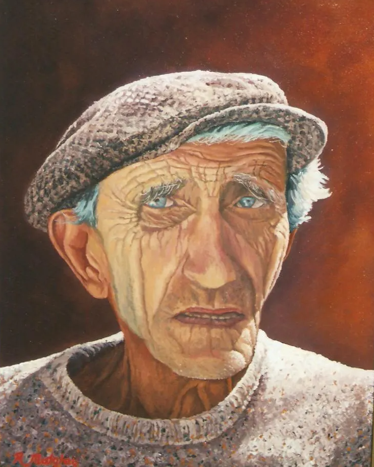 Mans Face Oil Painting