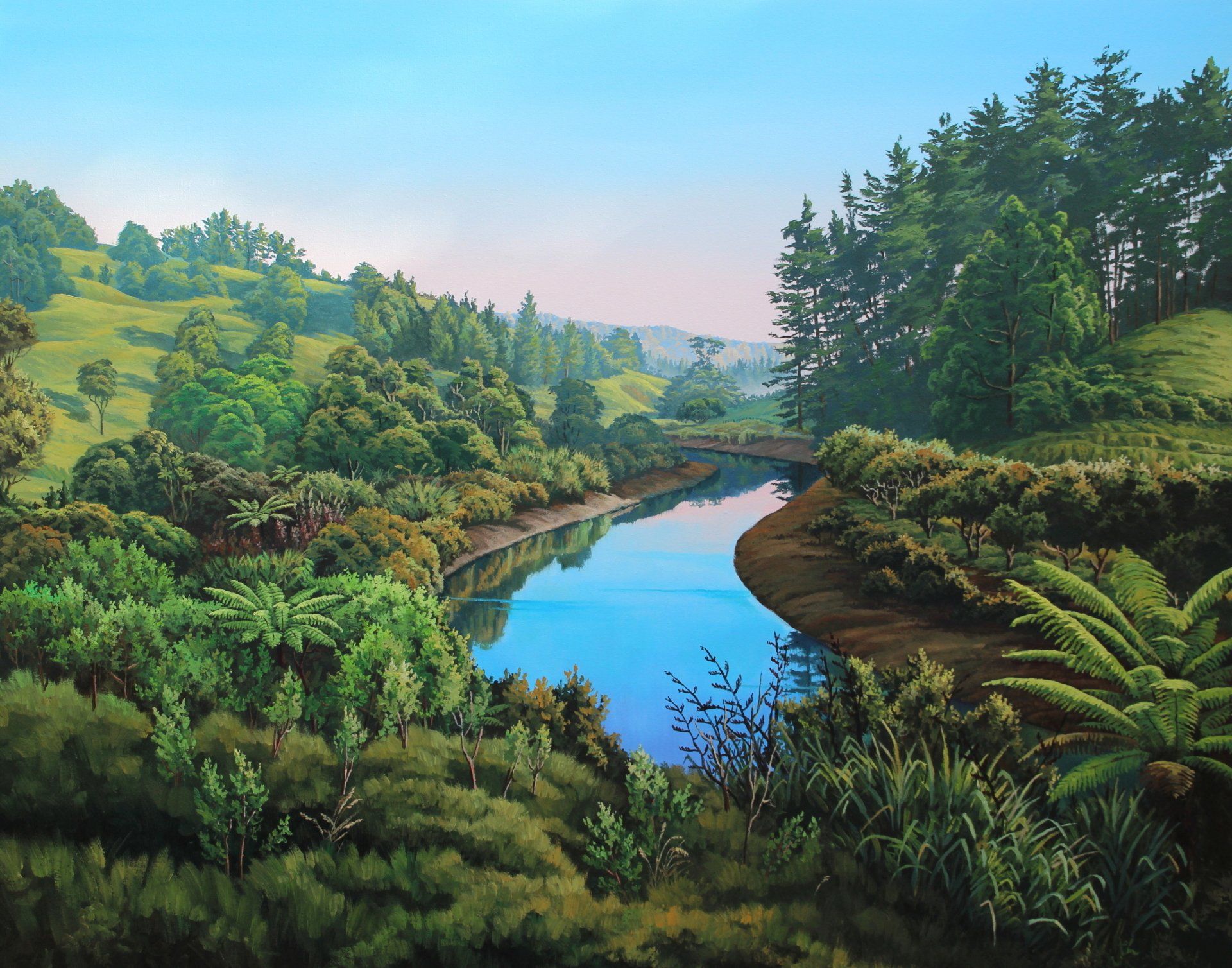 Puhoi River Oil Painting