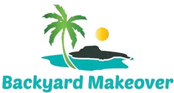 A logo for a company called backyard makeover