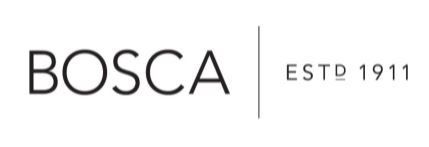 A black and white logo for bosca estd 1911 on a white background.