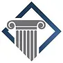 It is a logo for a law firm with a pillar in the middle.
