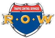 The logo for row traffic control services is a heart shaped highway sign.