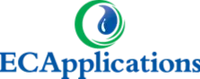 A logo for EC Applications with a drop of water in the middle
