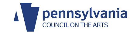 The pennsylvania council on the arts logo is blue and white