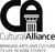 The cultural alliance logo is black and white and says `` bringing arts and culture to life in york county ''.