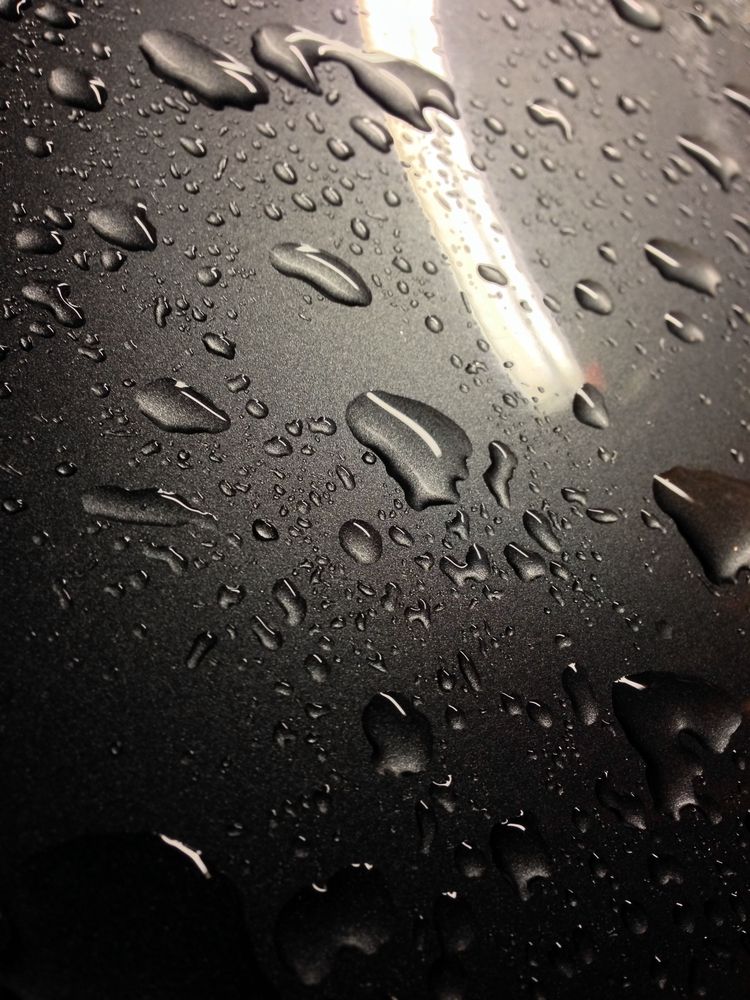 Water Droplets on a Dark, Glossy Surface — TrueGloss Elite Coatings In Wyong, NSW