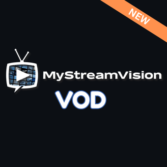 A logo for mytv online plus on a blue background