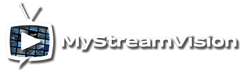 The logo for mystreamvision shows a television with a play button on it.