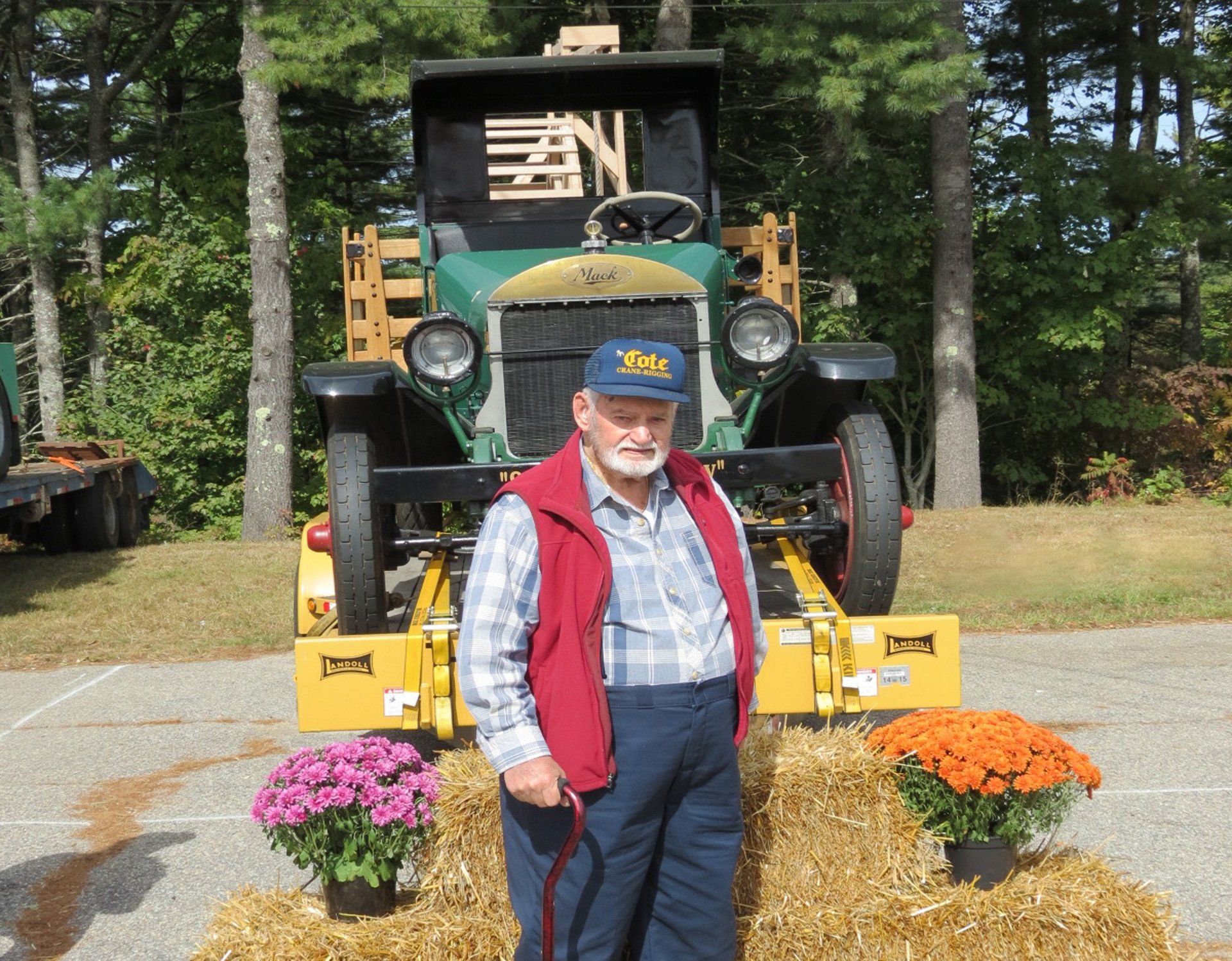 Armand Cote with his 1926 AB Mack Truck
