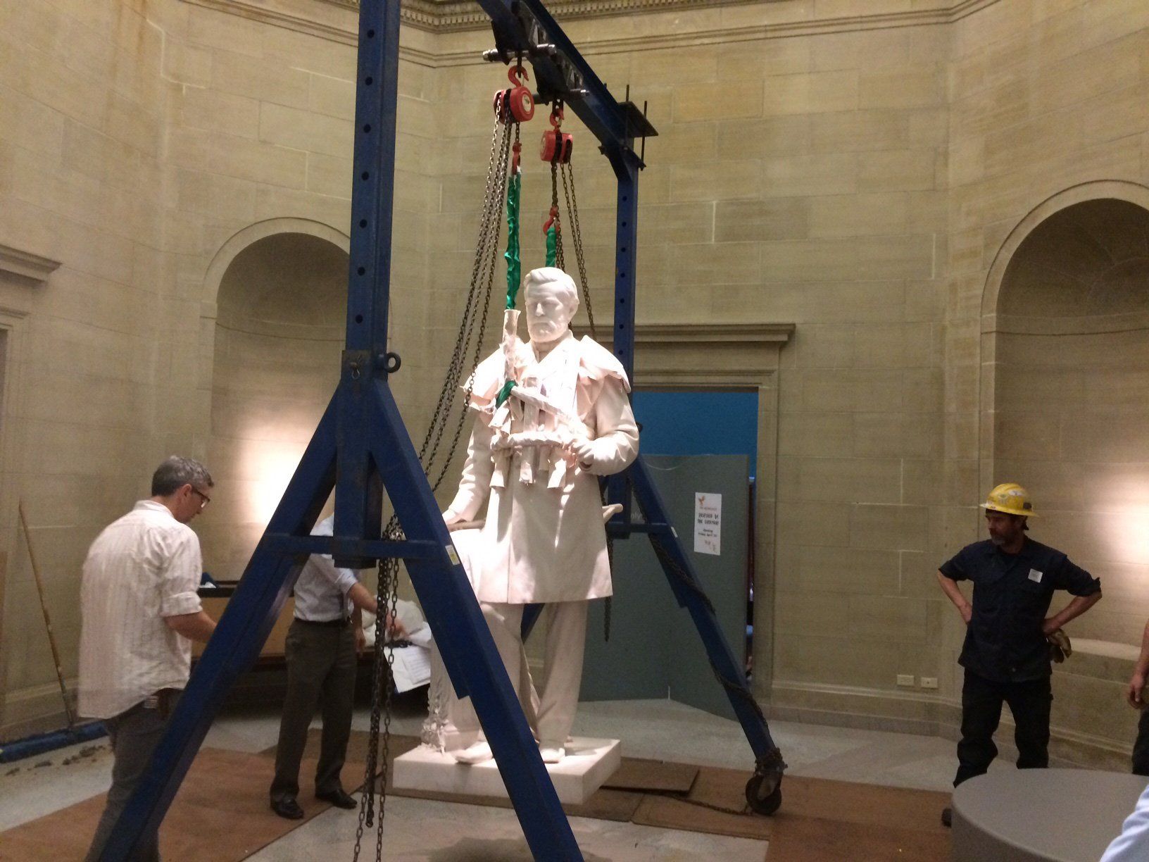 Our Team Performing Statue Placement