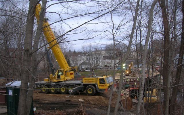 150T Crane Setting Bridge Section in Kennebunk