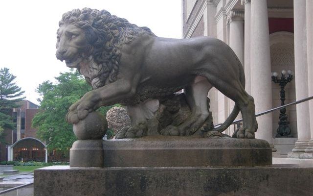 Lion Statue at Bowdoin College
