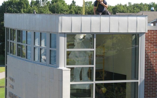 Statue of President Bush at UNE College