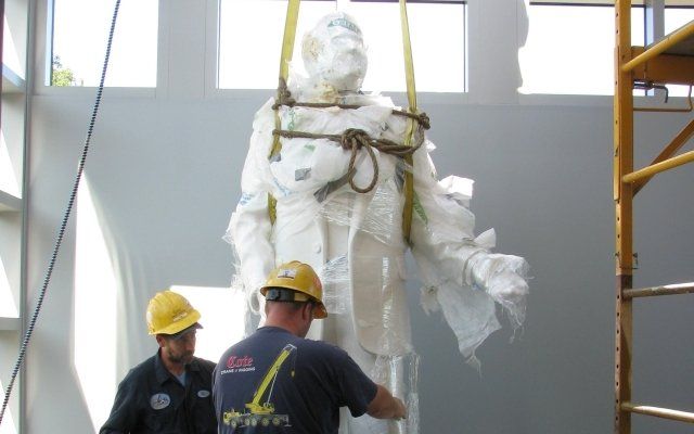 Heavy Hauling Professional Moving Statue of President Bush