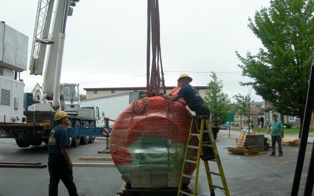 Loading Out an MRI Magnet at Central Maine Imaging in Lewiston, ME