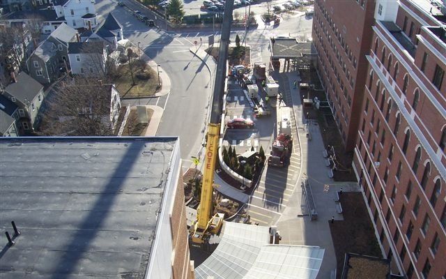 240T Crane Changing Out Rooftop Units at Maine Medical Center