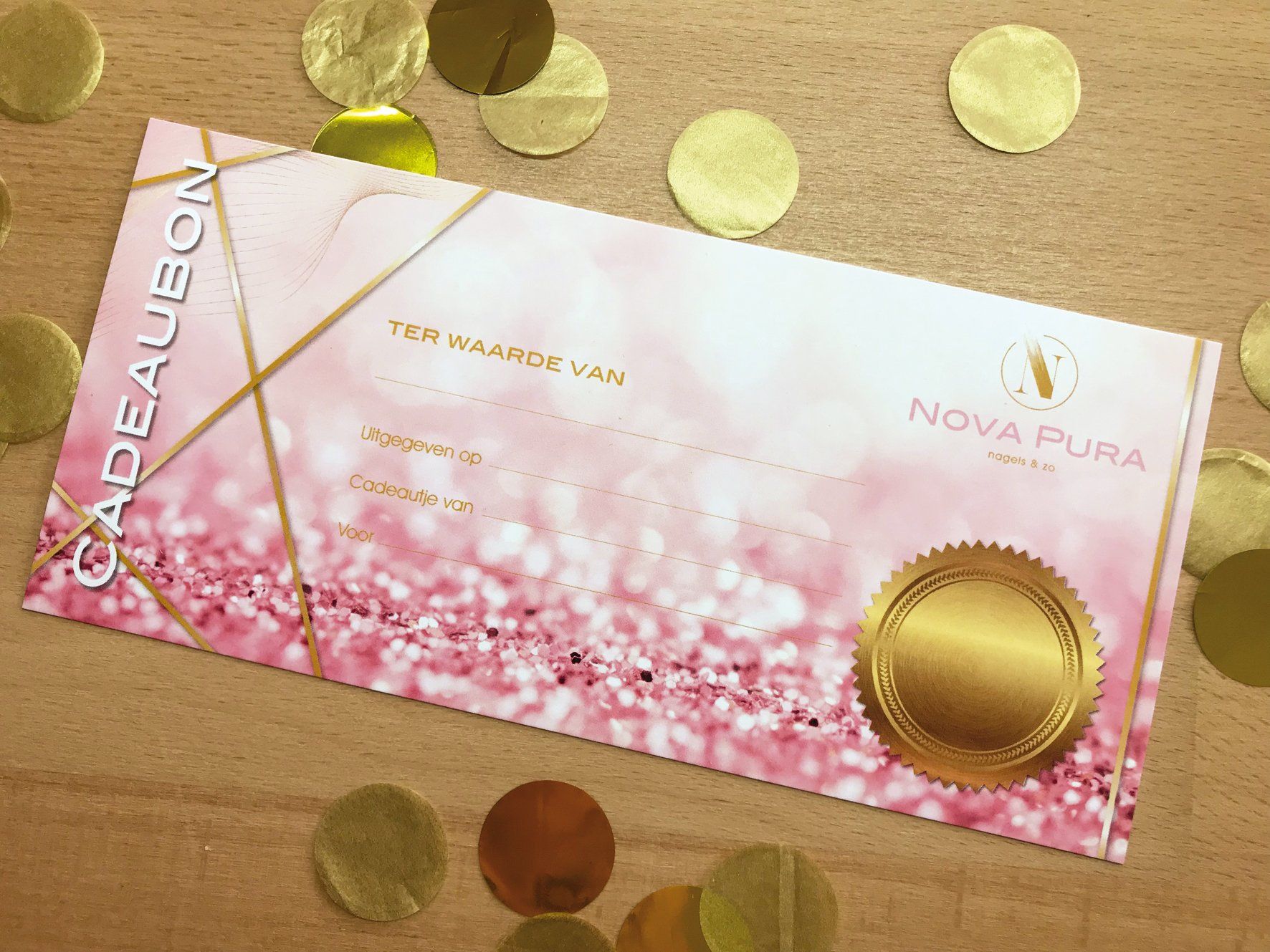 Kadobon Nova Pura Kampen, cadeaubon manicure, cadeaubon gelpolish